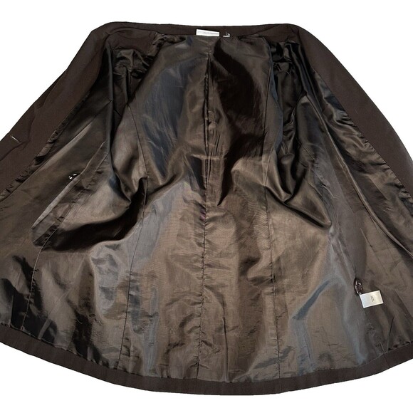 Susan Graver One Button Smart Ponte Knit Blazer Jacket Brown Work Casual Size S - Picture 5 of 9